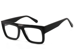 Rectangular Black Acetate Glasses #BS2607-0222