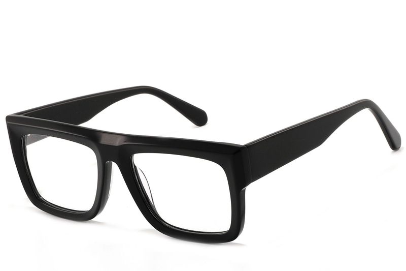 Rectangular Black Acetate Glasses #BS2607-0222