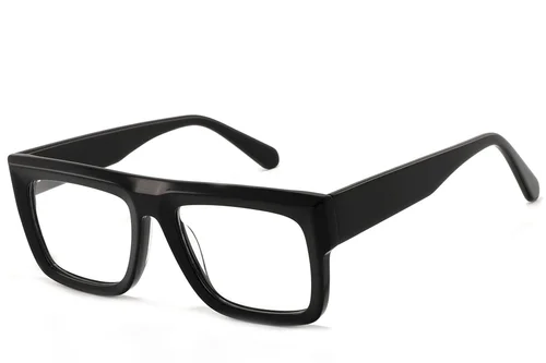 Lunettes rectangulaires en acétate noir #BS2607-0222