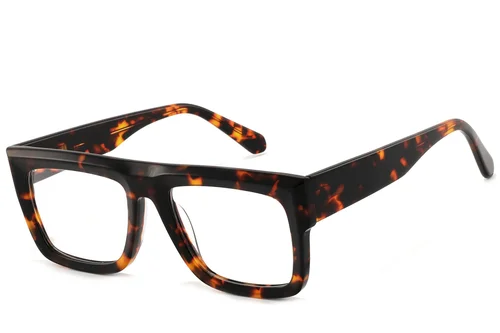 Rectangular Tortoiseshell Acetate Glasses #BS2607-0223