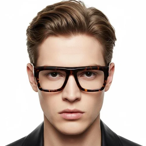 Rectangular Tortoiseshell Acetate Glasses #BS2607-0223