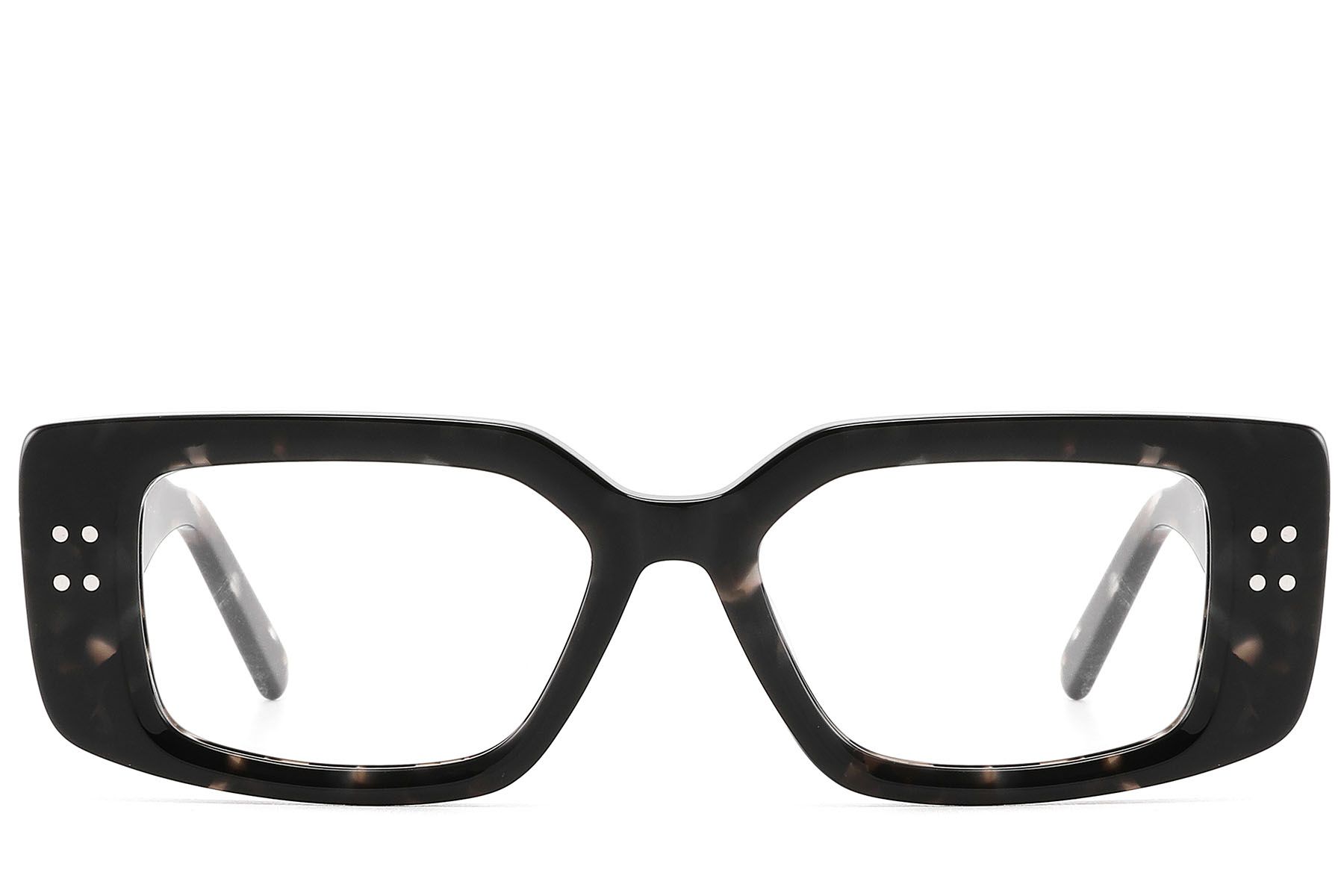 Rectangular Black Acetate Glasses #BS2607-0226