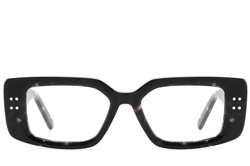 Lunettes rectangulaires en acétate noir #BS2607-0226