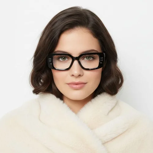 Lunettes rectangulaires en acétate noir #BS2607-0226