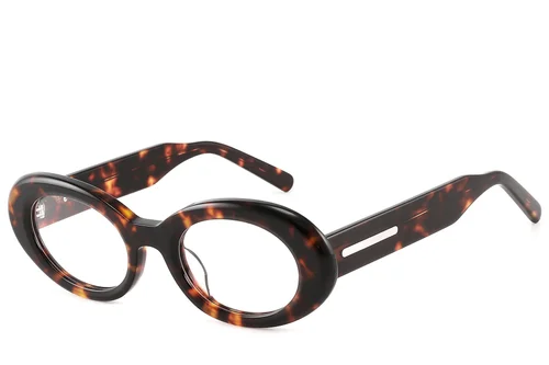 Lunettes ovales en acétate écaille de tortue #BS2607-0228