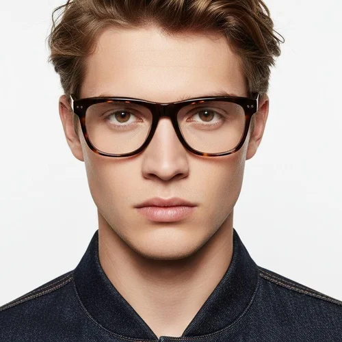 Rectangular Tortoiseshell Acetate Glasses #BS2607-0229