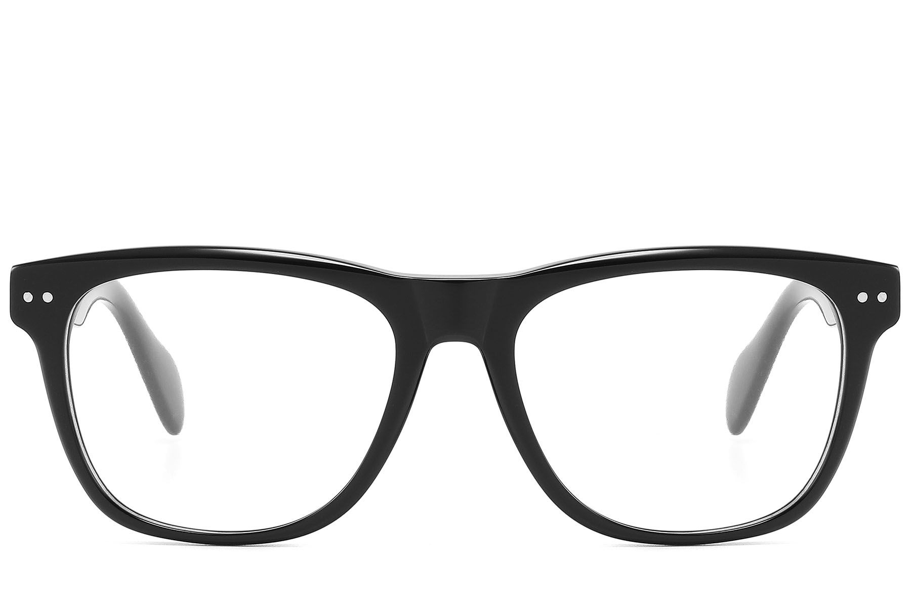 Rectangular Black Acetate Glasses #BS2607-0230