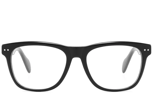 Lunettes rectangulaires en acétate noir #BS2607-0230