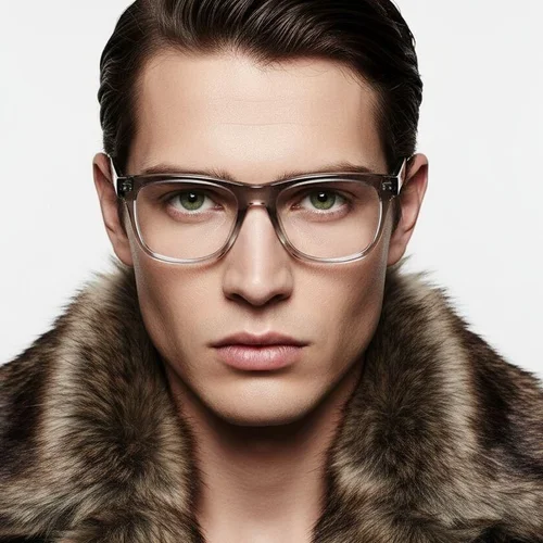 Rectangular Gray Acetate Glasses #BS2607-0231