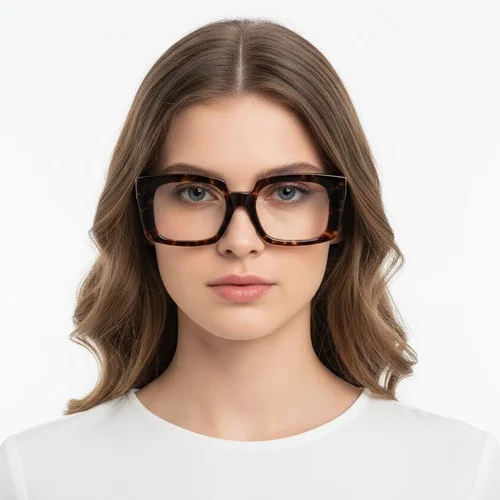Rectangular Tortoiseshell Acetate Glasses #BS2607-0234