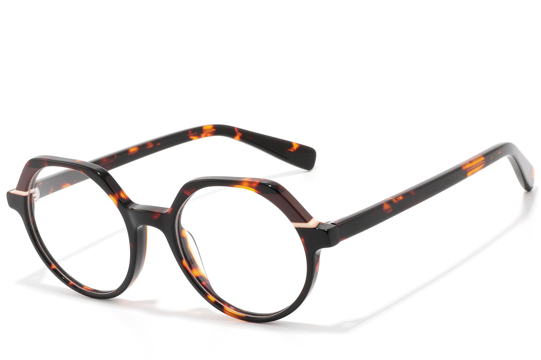 Geometric Tortoiseshell Acetate Glasses #BS2607-0236