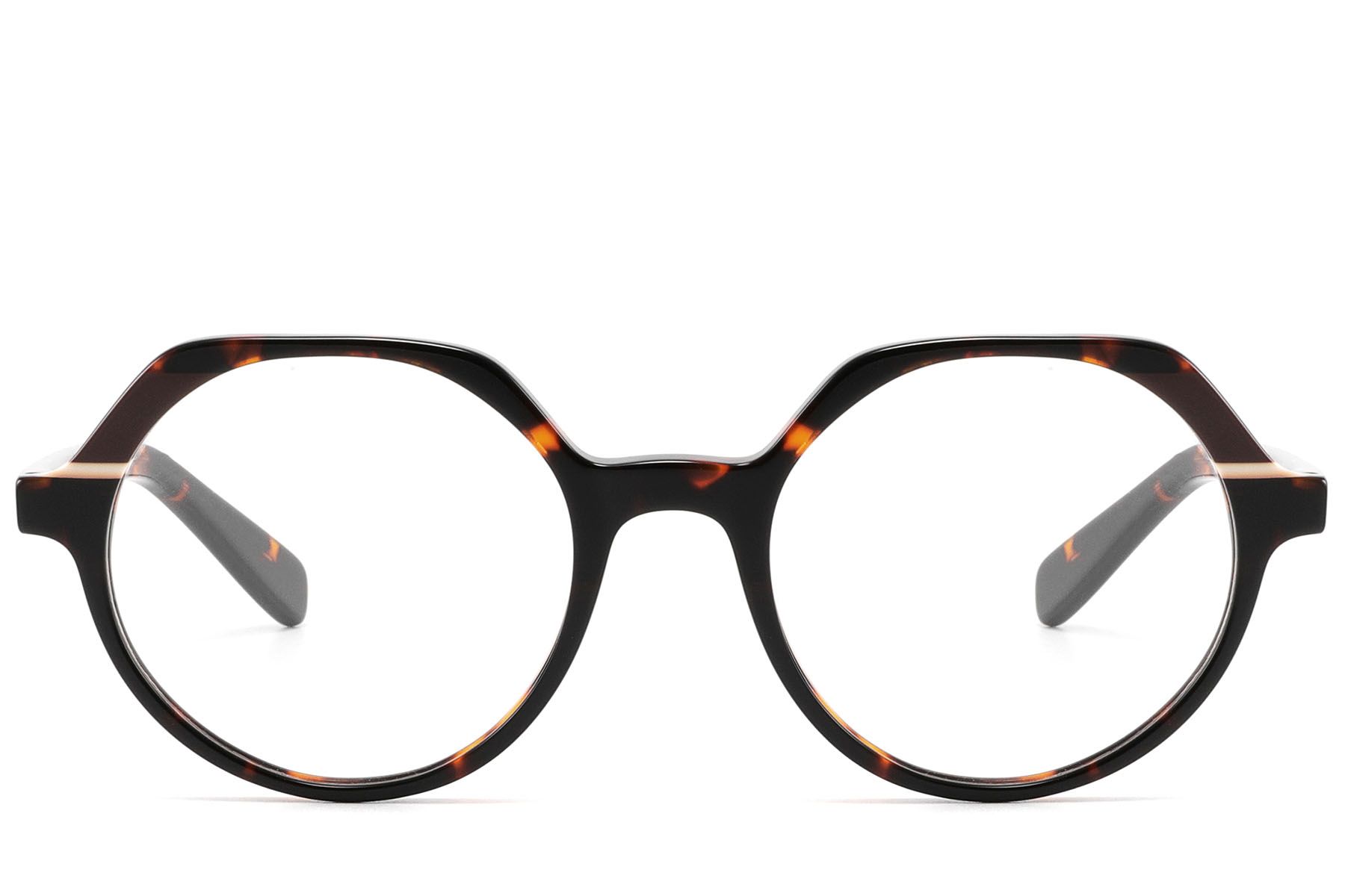 Geometric Tortoiseshell Acetate Glasses #BS2607-0236