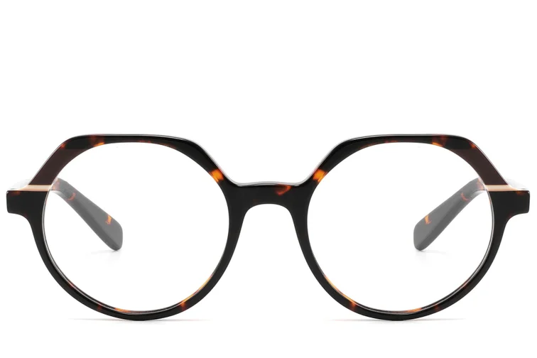 Geometric Tortoiseshell Acetate Glasses #BS2607-0236