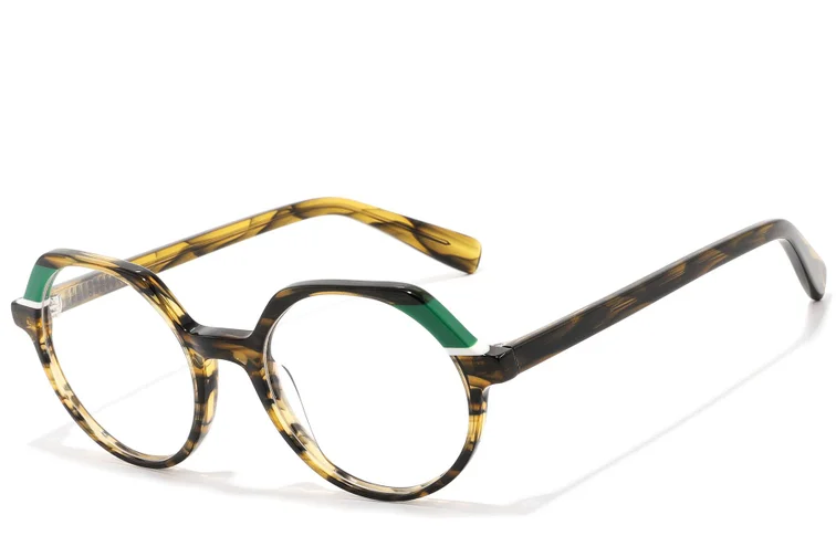 Geometric Tortoiseshell Acetate Glasses #BS2607-0237