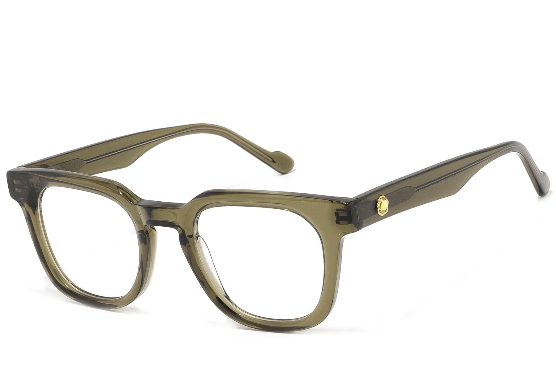 Rectangular Green Acetate Glasses #BS2607-0238