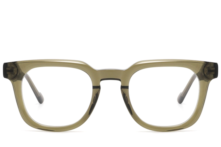 Rechthoekige groene acetaatglazen #BS2607-0238