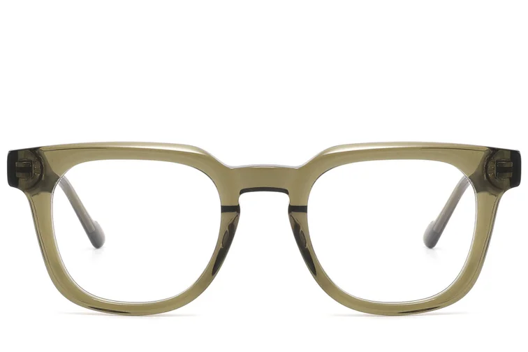 Rectangular Green Acetate Glasses #BS2607-0238