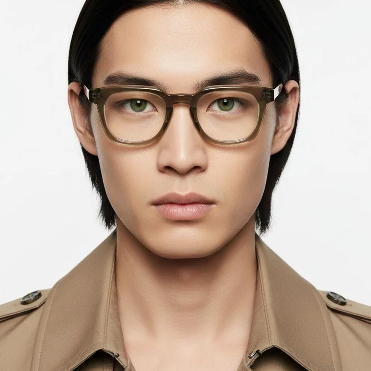 Rectangular Green Acetate Glasses #BS2607-0238
