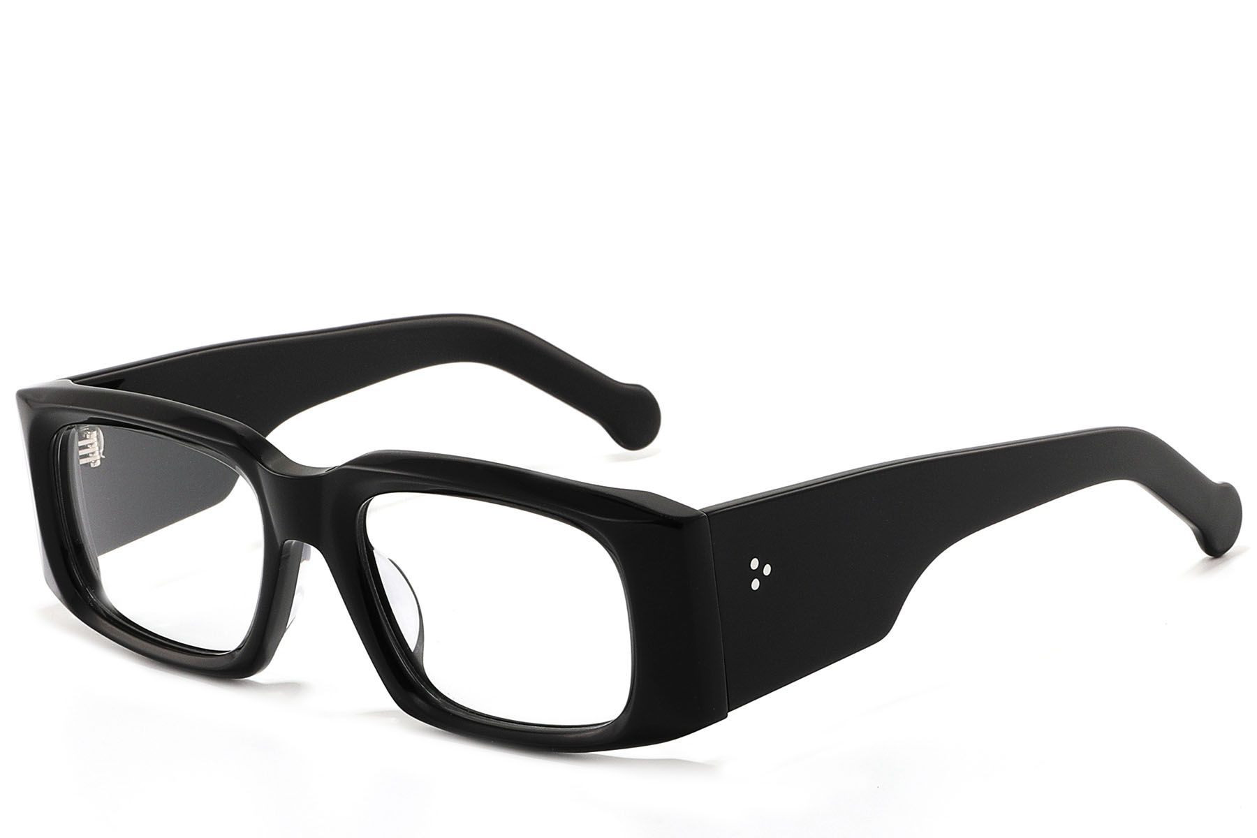 Rectangular Black Acetate Glasses #BS2607-0242