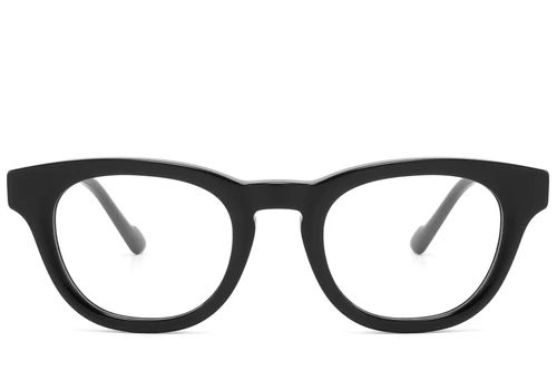 Oval Black Acetate Glasses #BS2607-0244