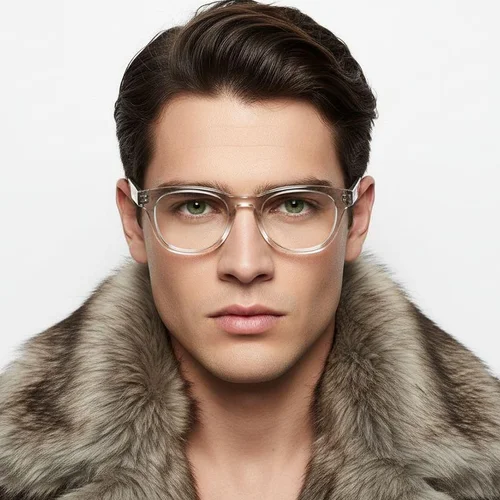 Oval Transparent Acetate Glasses #BS2607-0245