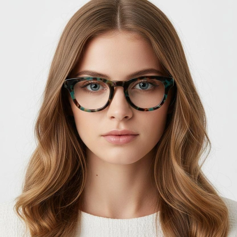 Oval Tortoiseshell Acetate Glasses #BS2607-0246