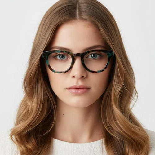Lunettes ovales en acétate écaille de tortue #BS2607-0246
