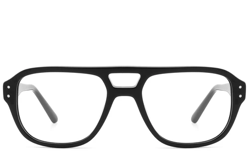 Gafas de aviador de acetato negro #BS2607-0247