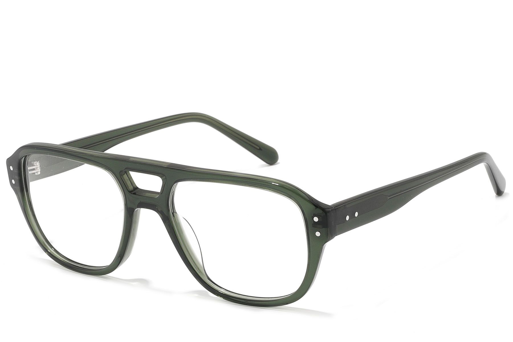 Aviator Green Acetate Glasses #BS2607-0249