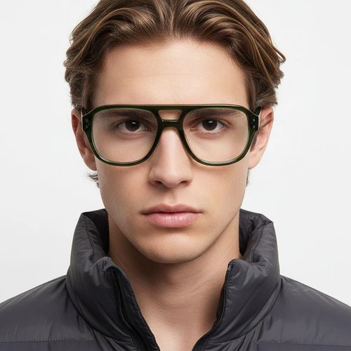 Aviator Green Acetate Glasses #BS2607-0249