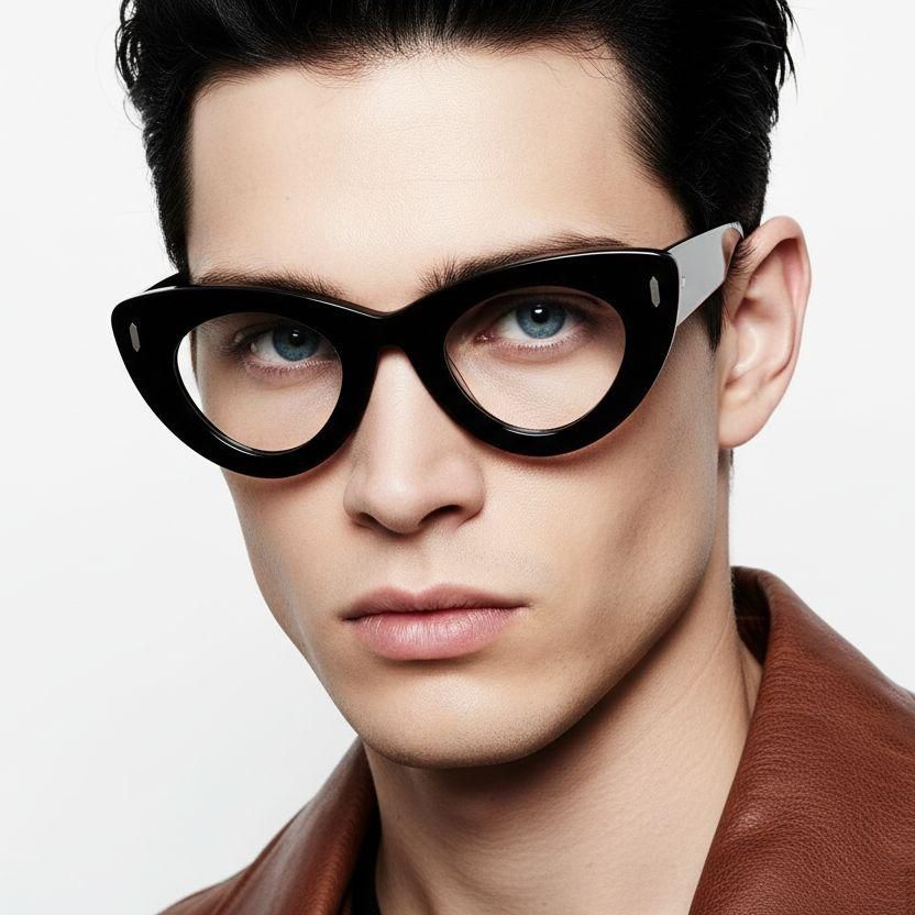 Butterfly Black Acetate Glasses #BS2607-0250