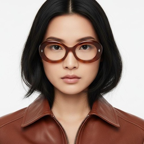 Oval Tortoiseshell Acetate Glasses #BS2607-0255