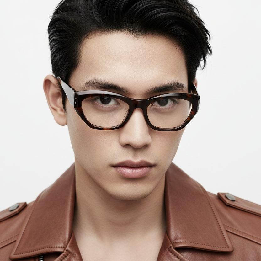 Acetatbrille mit Schmetterlingsmotiv und Schildpattmuster #BS2607-0258