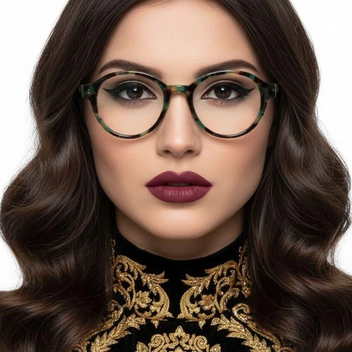 Round Tortoiseshell Acetate Glasses #BS2607-0262