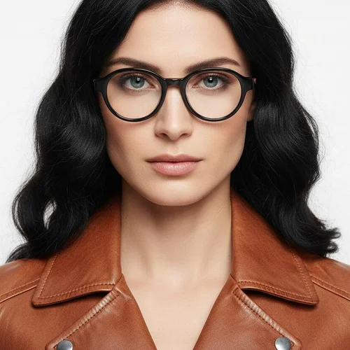 Lunettes rondes en acétate noir #BS2607-0263