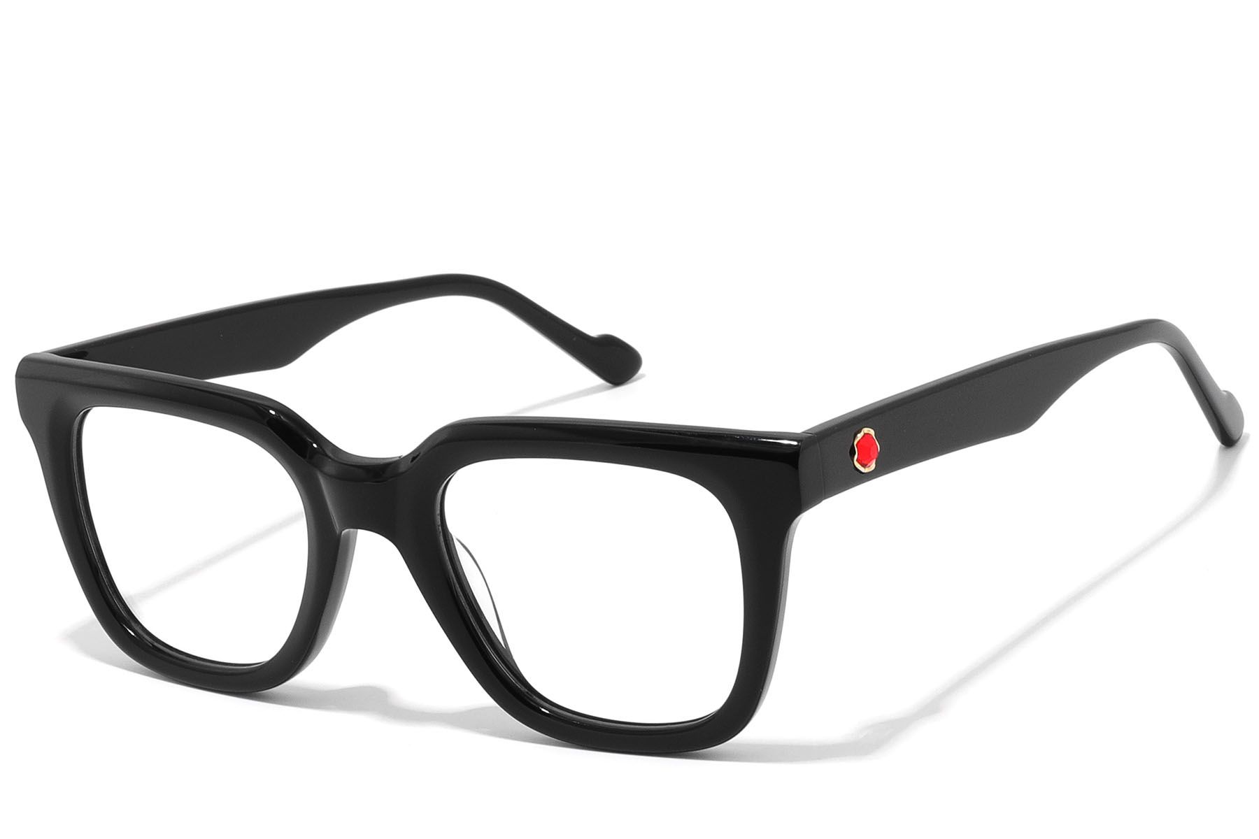Rectangular Black Acetate Glasses #BS2607-0265
