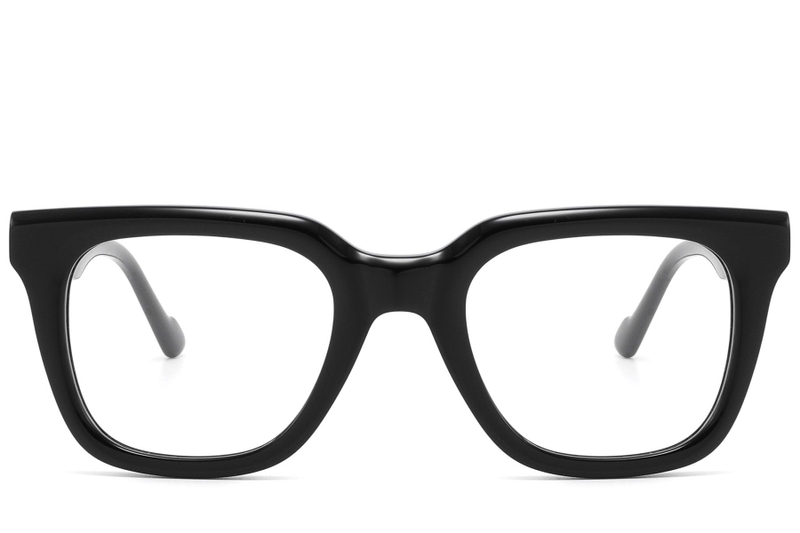 Rectangular Black Acetate Glasses #BS2607-0265