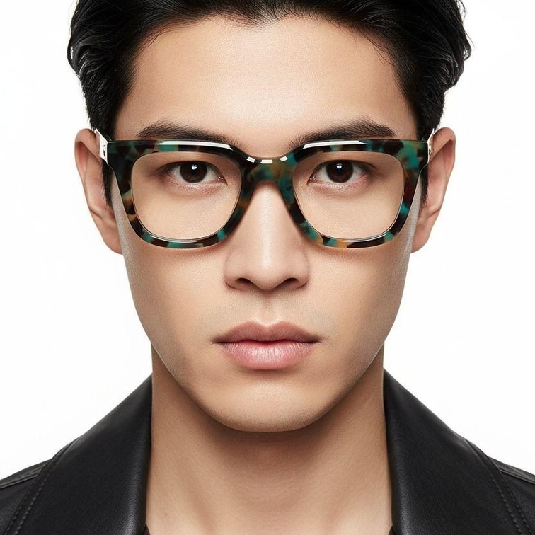 Rectangular Pattern Acetate Glasses #BS2607-0267
