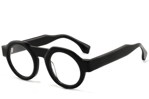 Lunettes rondes en acétate noir #BS2607-0268