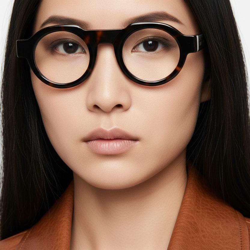 Round Tortoiseshell Acetate Glasses #BS2607-0270