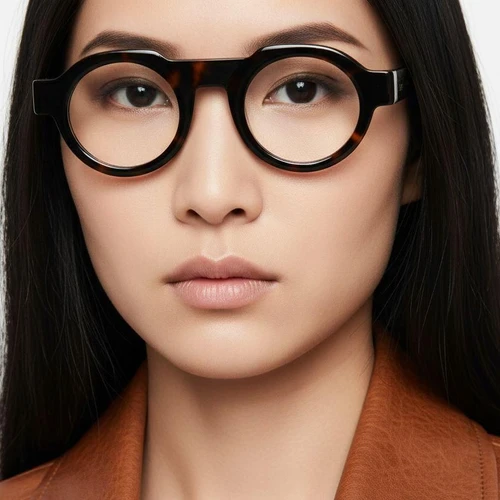 Round Tortoiseshell Acetate Glasses #BS2607-0270