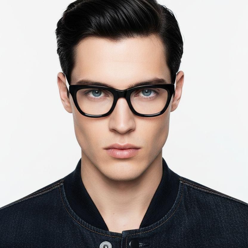 Schmetterlingsbrille aus schwarzem Acetat #BS2607-0272