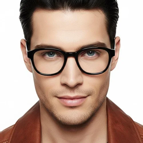 Oval Black Acetate Glasses #BS2607-0275