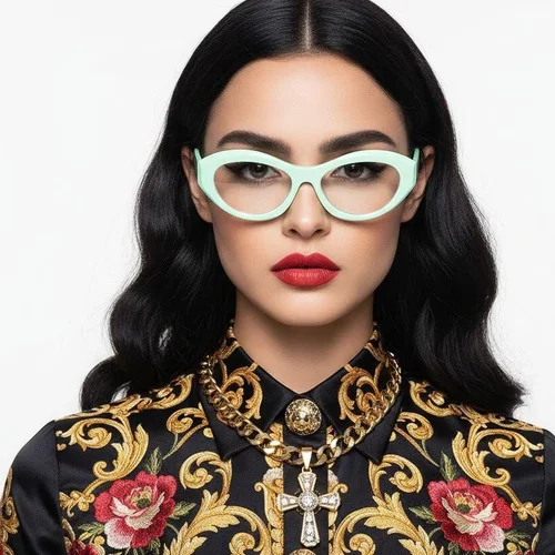 Lunettes en acétate vert papillon #BS2607-0277