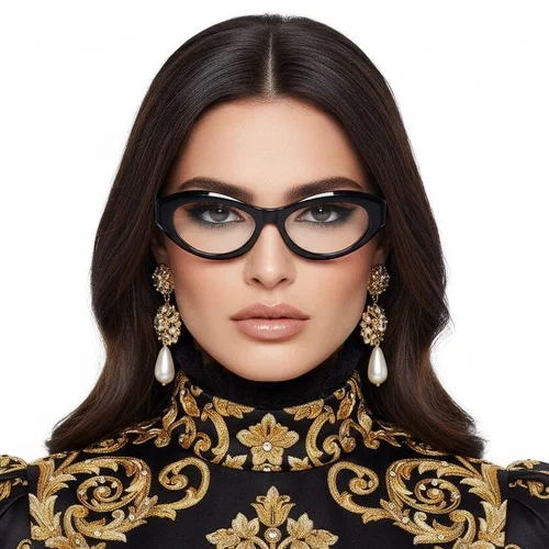 Lunettes papillon en acétate noir #BS2607-0278
