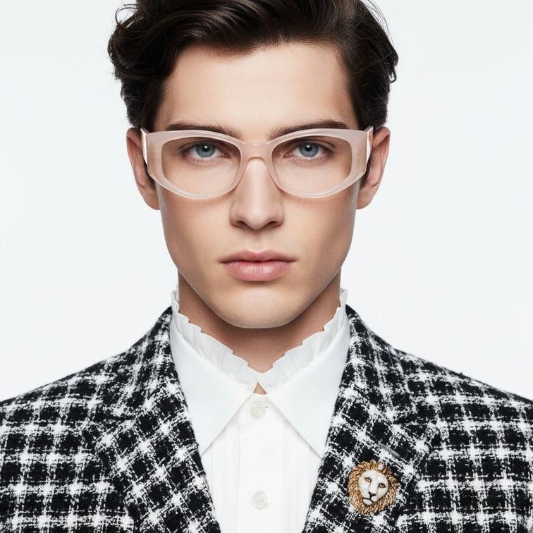 Lunettes géométriques en acétate rose #BS2607-0280