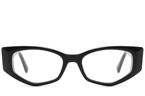 Lunettes géométriques en acétate noir #BS2607-0281
