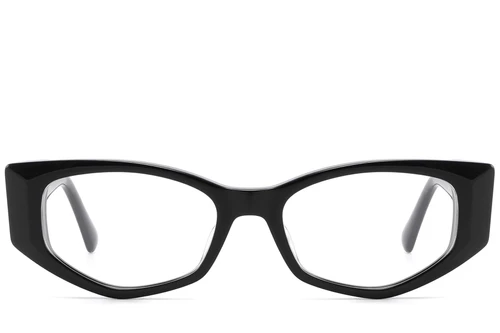 Geometric Black Acetate Glasses #BS2607-0281