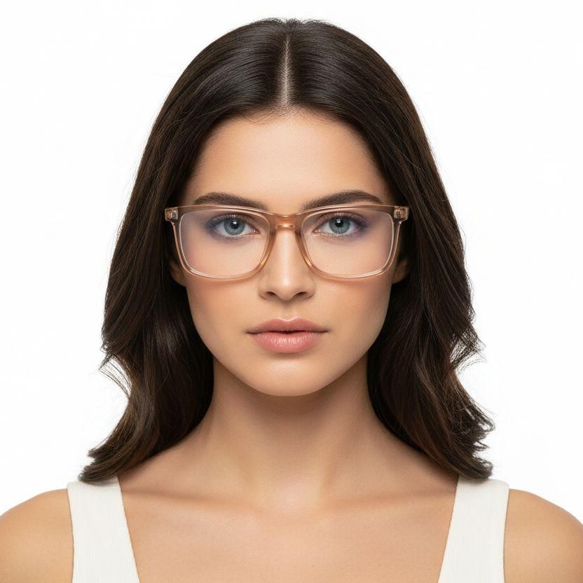 Rectangular Brown Acetate Glasses #BS2607-0285