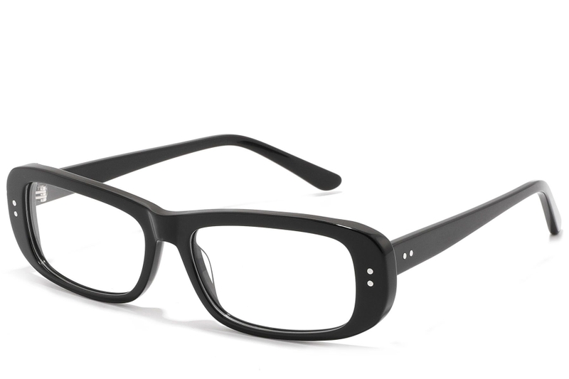 Rectangular Black Acetate Glasses #BS2607-0286